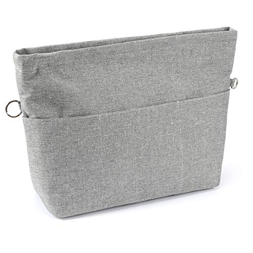 Image of VANCORE Purse Bag Organizer Insert with 13 Pockets, Handbag and Tote Bag Inside Shaper with Zipper (Grey, Large)