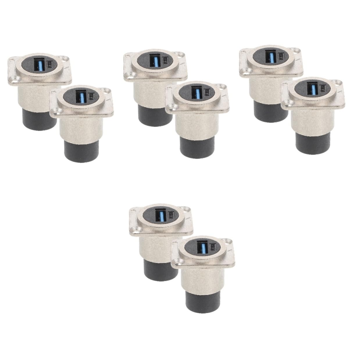 BELLIFFY 8pcs USB Panel Mount Coupler Flush Mount Female to Female Extension Connector for Data Transfer Casting Mold High-Speed USB Accessory for Desktop and Laptop Use