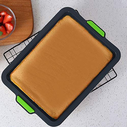 Silicone Square Cake Pan with Handle Grips