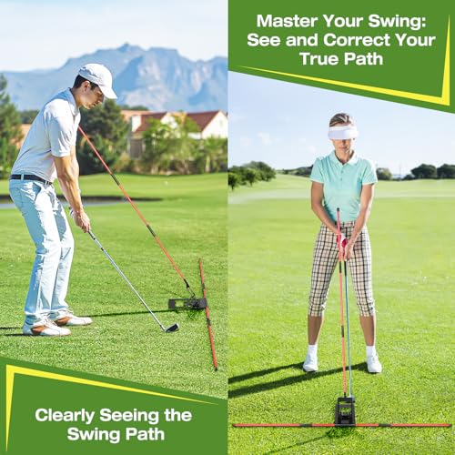 Golf Alignment Sticks Holder, Angle Adjustable Golf Training Aid, Weighted Golf Swing Trainer with Metal Sticks Practice Teaching Aid for Aiming, Putting, Swing - image 2