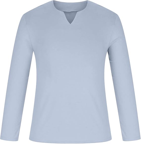 Black Shirts for Men 2023 V Neck Long Sleeve Business Work Casual Tshirt Fashion Solid Pullover Sweater Going Out