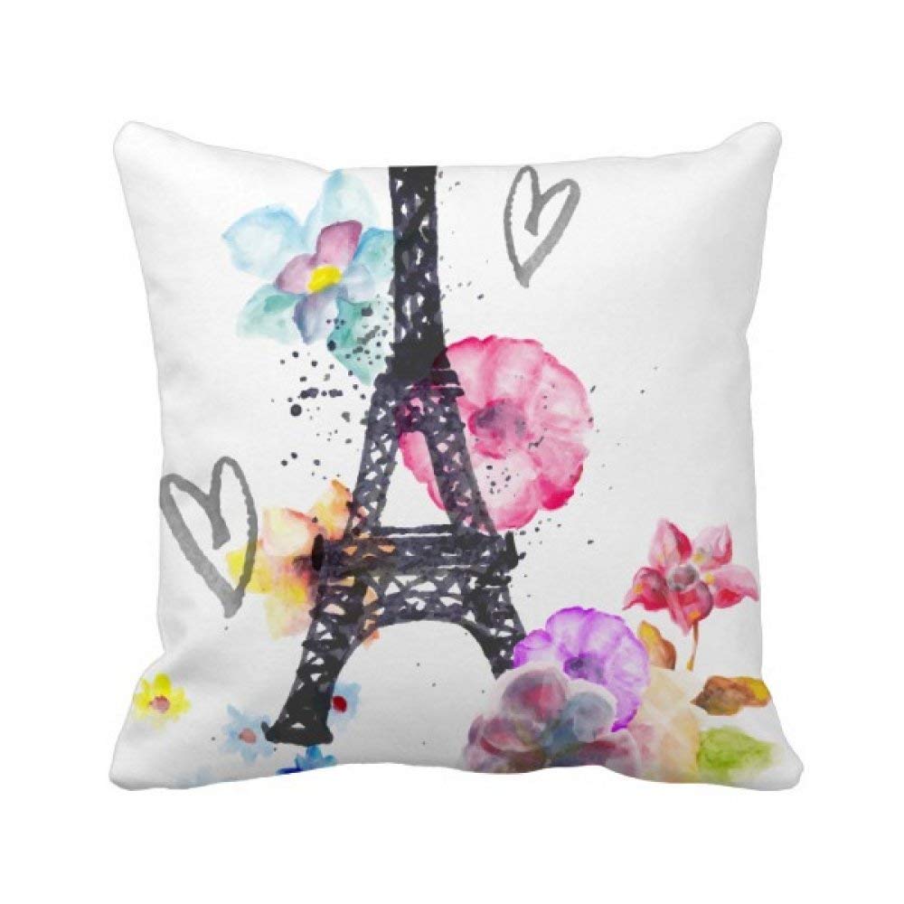 Housse de coussin Tour Eiffel cœur aux finitions soignées de qualité