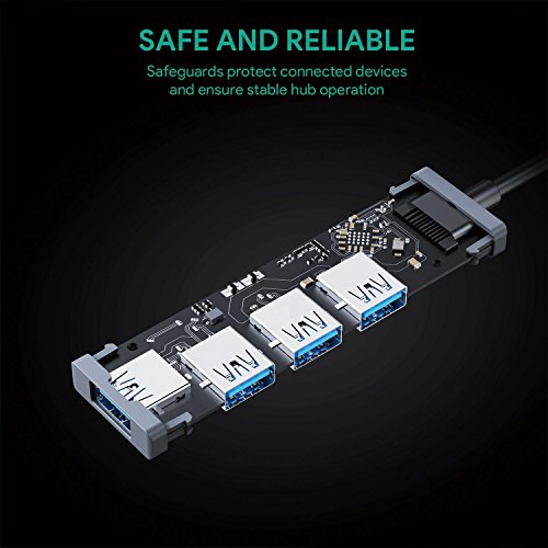 AUKEY Hub USB 4 Porte in Alluminio Super Sottile Hub USB 3.0 per Apple MacBook Air, Mac PRO/Mini, Microsoft Surface PRO, dell XPS 15 e Molti Altri Dispositivi Compatibili - Grigio