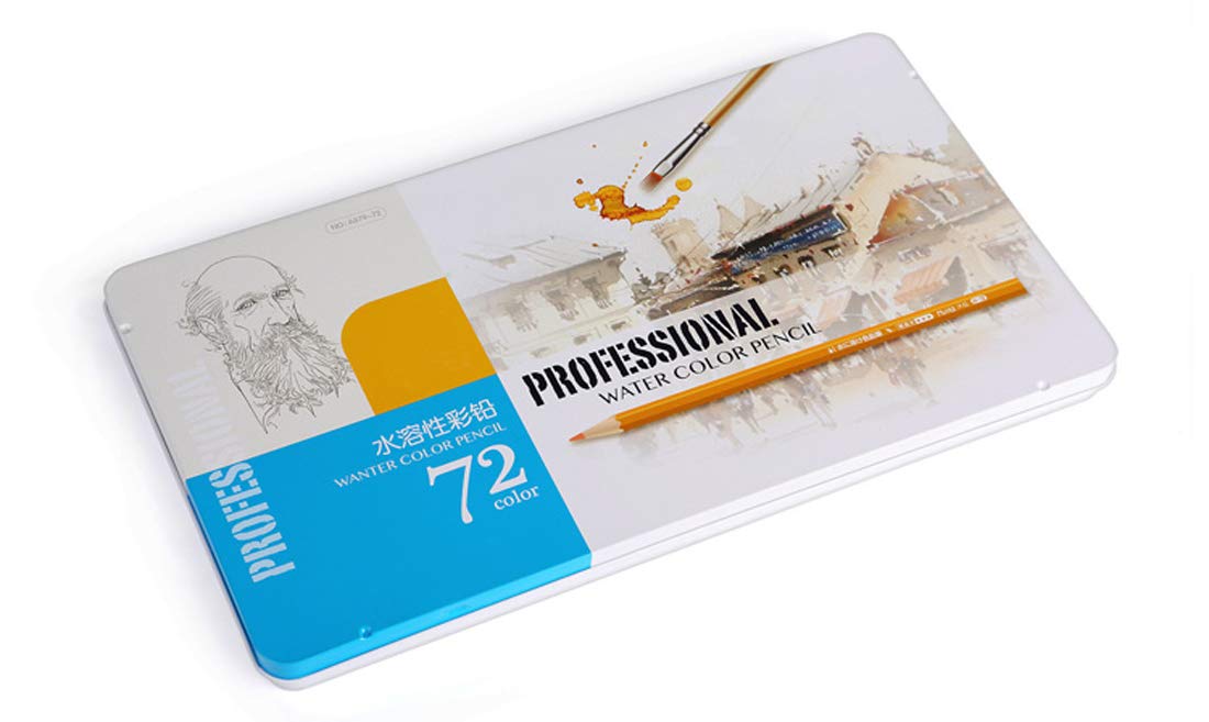 Amazon | 色鉛筆 72色画材セット鉄箱セット 着色された鉛筆 水彩鉛筆の