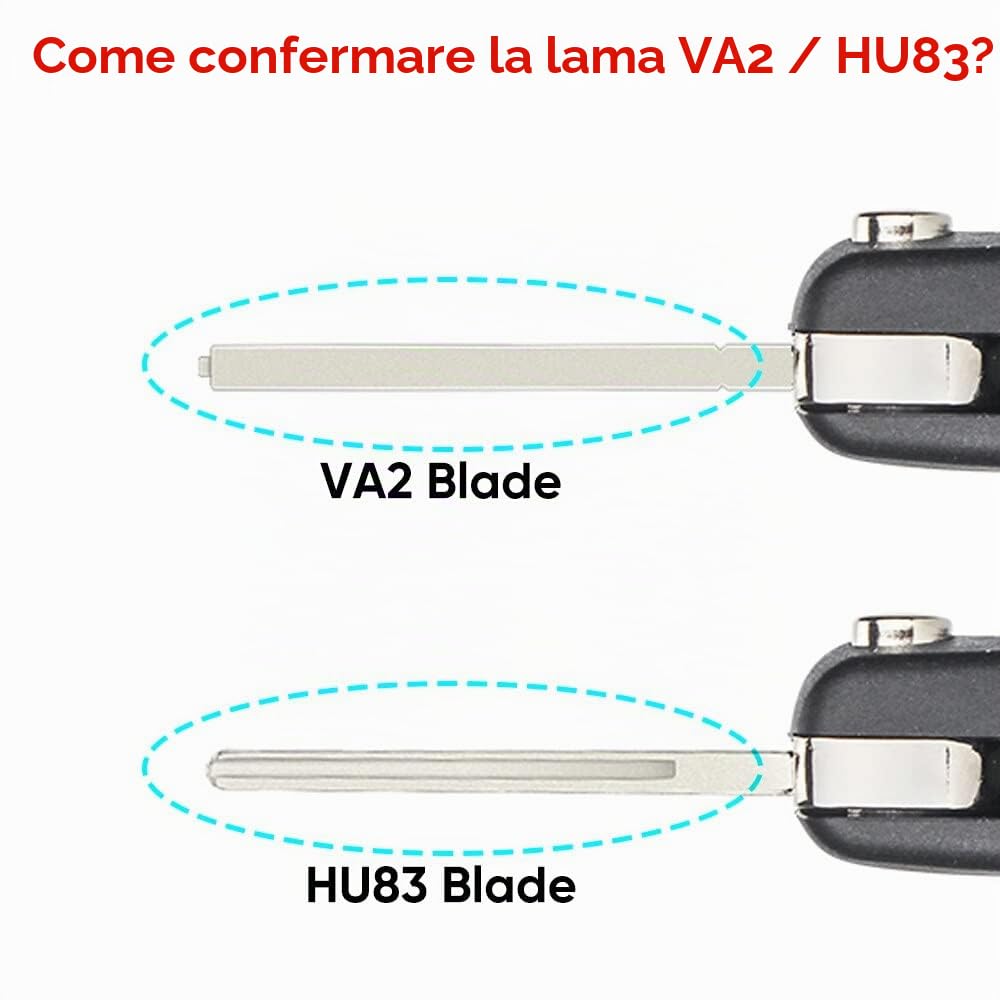 Chiave telecomando per auto compatibile con Peugeot 208 2008 301 308 3008 408 508 compatibile con Citroen C3 ID46 PCF7941 434 MHz HU83 VA2 Blade Flip Key (colore: VA2 Blade Trunk)