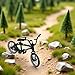 Black 1/18 Diecast Bike Action Figure Toy,Mini Finger Mountain Bike Bicycle Art Crafts Desktop Decor Finger Bikes