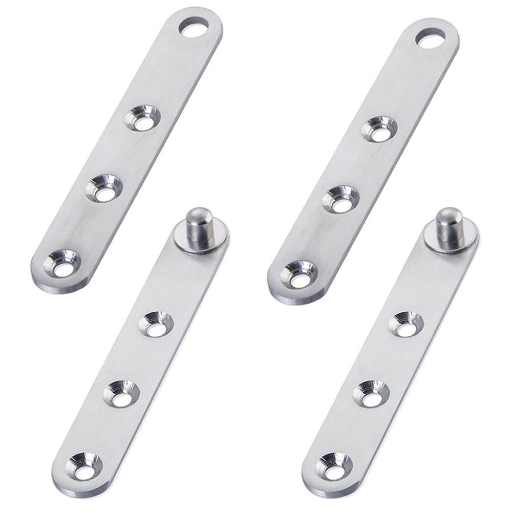 IWOWHERO Sturdy Stainless Steel Hinges 6pcs Set 360° Spindle Hinge for Cabinet and Door