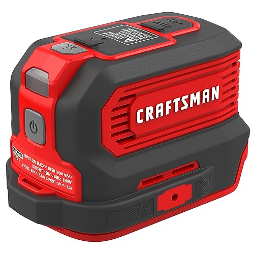 CRAFTSMAN V20 Charger, Power Inverter, Charging Ports for Type-C, Type-A, and AC, 150 Watts, Bare Tool Only (CMCB1150B) - Image 5