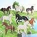 Liberty Imports 12 Pcs Deluxe Plastic Horse Figure Toy Set for Kids - Realistic Miniature Toy Pony Figurines Bulk Animal Variety Cake Toppers Gift Pack
