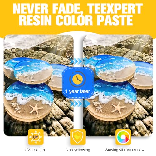 Teexpert Pigment Paste for Epoxy Resin: 3.38oz/100ml Ultra Highly Concentrated & Easy to Mix Black & White Colors Opaque Liquid Epoxica Dye Set for Resin Art River Table