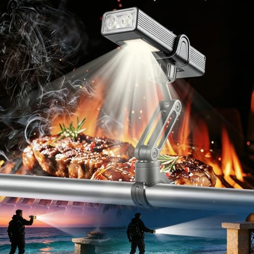 Rechargeable LED Grill Lights and Flashlight for Outdoor Grill with Magnetic, IPX5 Waterproof, 2-Level Brightness, USB-C Charging, Portable Grill Accessories, Grilling Gift for Men, Dad, Grill Lights