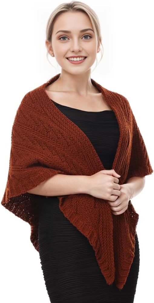 FAD-4U Women Winter Warm Scarf Medieval Vintage Knitted Cosy Wrap Shawl Warm Ladies Sweater Triangular Scarves Cape