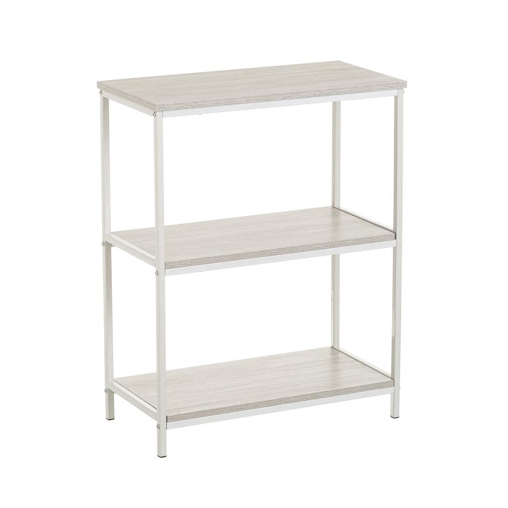 LOLAhome Estantería de Metal Negro con estantes Urban Industrial (Blanco 3 estantes 76x60 cm)