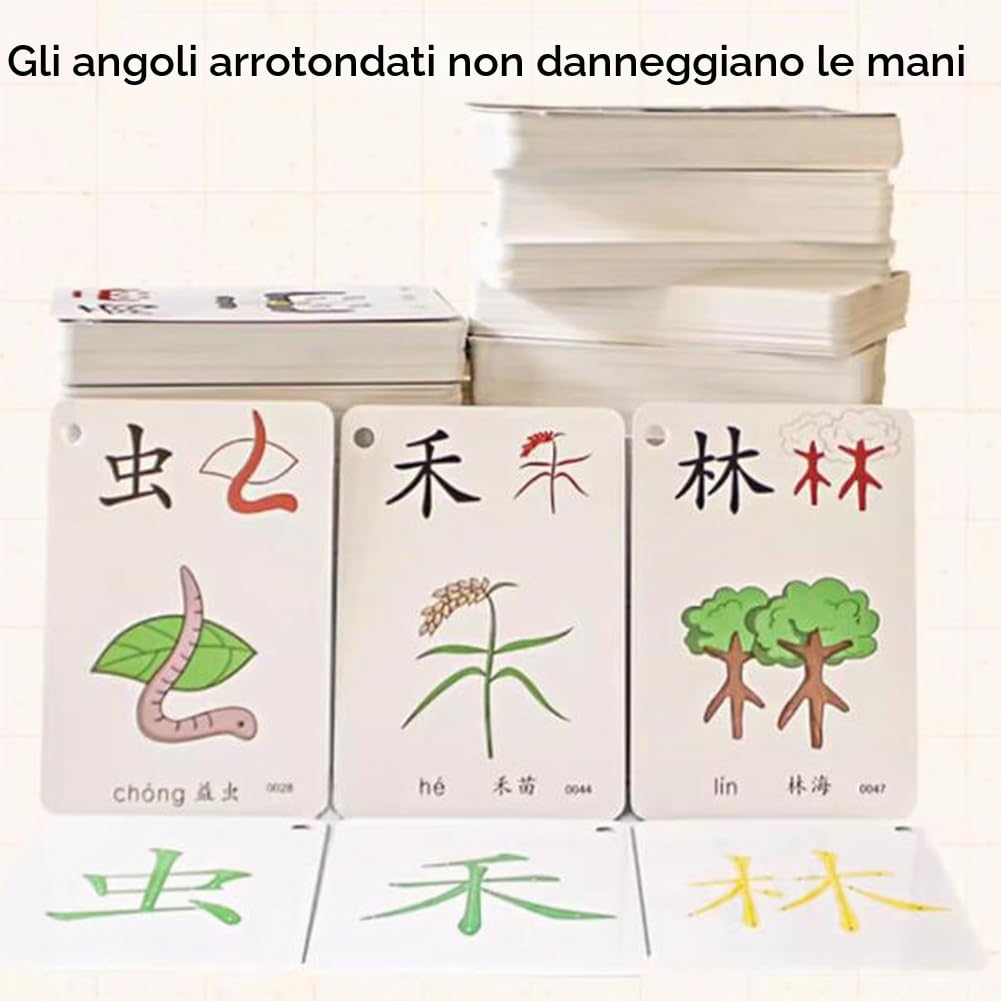 Schede Flash Cinesi Carte con Caratteri Cinesi Parole Cinesi Flashcard Mandarino per Principianti Ed Appassionati Che Imparano Il Cinese