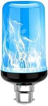SHIKSELL LED Flame Light Bulbs, 4 Modes Flickering Bulbs with Upside Down Effect, Flame Bulb for Diwali, Halloween, Christmas Party, Home Indoor Lighting (B22-BLUE)
