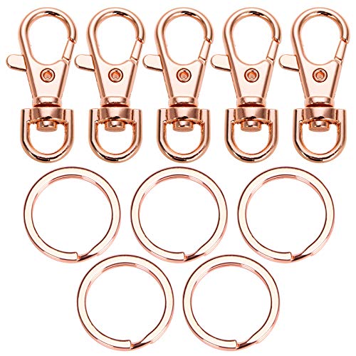 5 Set Women Key Chain Flat Key Rings Metal Swivel