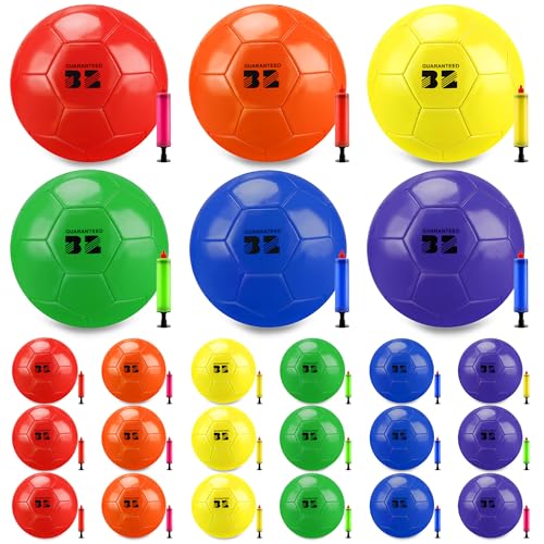 Vynium 24 Soccer Ball Set with Pump, Size 5, 6 Colors