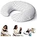 Niimo Cojin Lactancia Bebè Funda Cojin 100% Algodòn Extraíble y Lavable Almohada Multifuncional para Madre y Bebé Relleno de Fibra de Poliéster (Blanco - Lunares Gris)