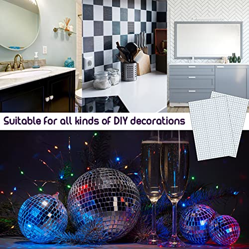 Self-Adhesive Mirrors Mosaic Tiles Real Glass Craft Mini Square Glass Mosaic Stickers Mini Mirror Stickers For Diy Disco Glass Tiles Decorations Making, 5 X 5 Mm (Silver, 28800 Pieces) #TOP3