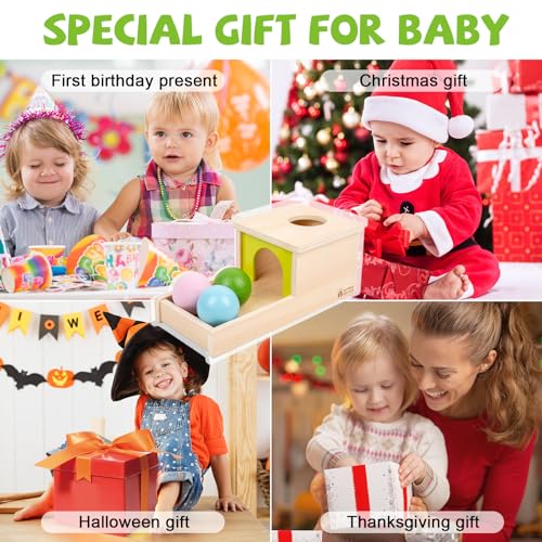 Adena Montessori Object Permanence Box with Tray Three Balls Montessori Toys for 6-12 Months Baby 1 Year Old Infant Toddler (Small Box - Typical) - Image 8