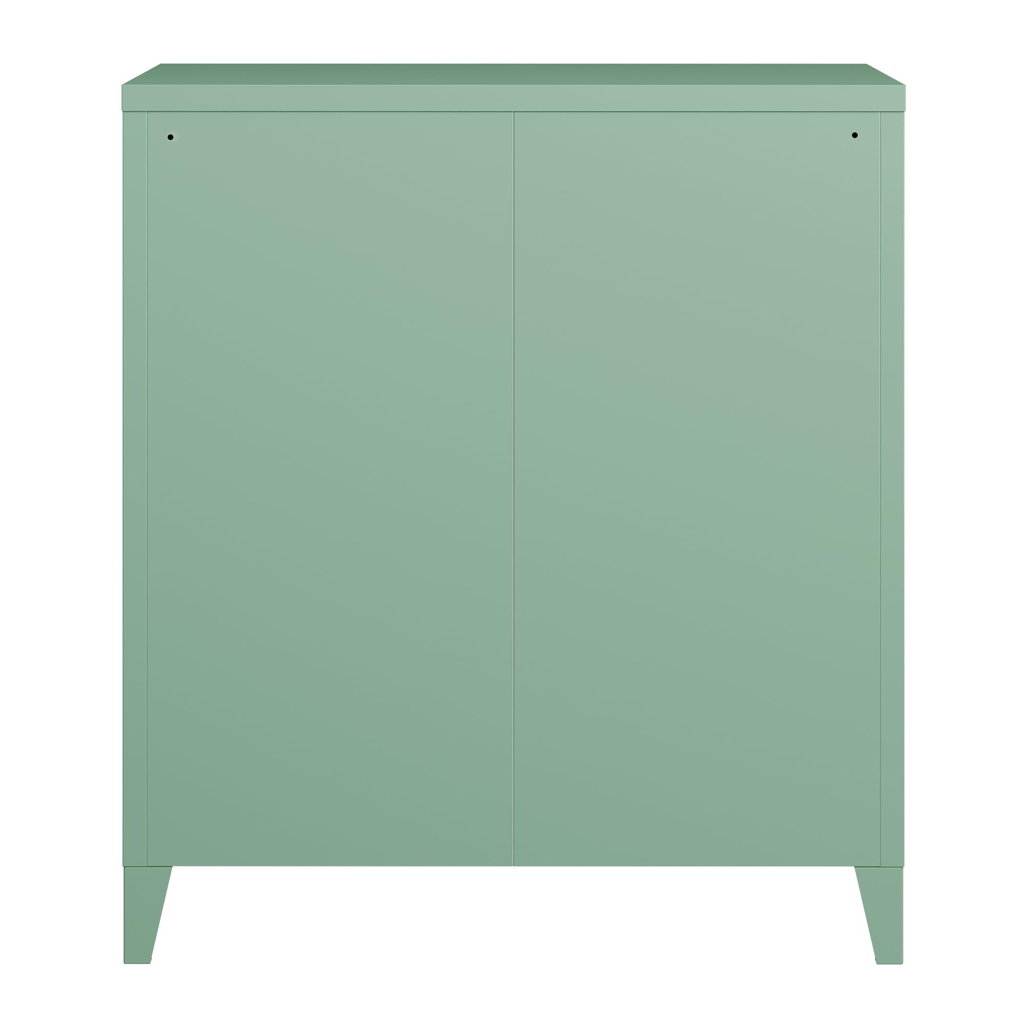 [en.casa] Casier de Bureau Métallique Armoire à 2 Portes Meuble de Rangement pour Bureau Atelier Chambre Acier Laminé à Froid 90 x 80 x 33 cm Vert Pastel Mat