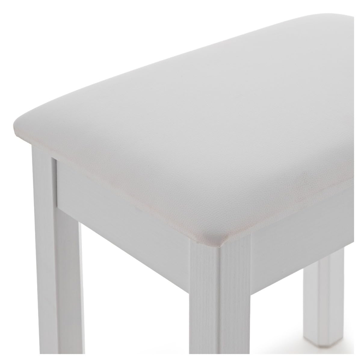 gear4music Sgabello per pianoforte VISION con contenitore, bianco | Comodo Vano di Stoccaggio Sotto il Sedile, Seduta Comoda con Superficie Superiore Piatta, Design Compatto, Bianco