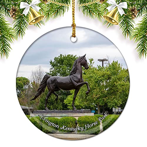 Adornos Colgantes De Cerámica Kentucky Lexington Kentucky Horse Park Escultura EE. UU. América Adorno De Cerámica Dornos Navideños Ideal Adornos Colgantes De Navidads para 7.3CM