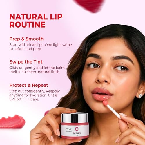 Image of VINR Lip Balm | Lip Balm for Dark Lips | Moisturizing Lip Treatment with Vitamin C + Shea Butter for Soft Lips | INFUSED WITH VITIS VINIFERA | Overnight Repair | 15 gm Pack of 2