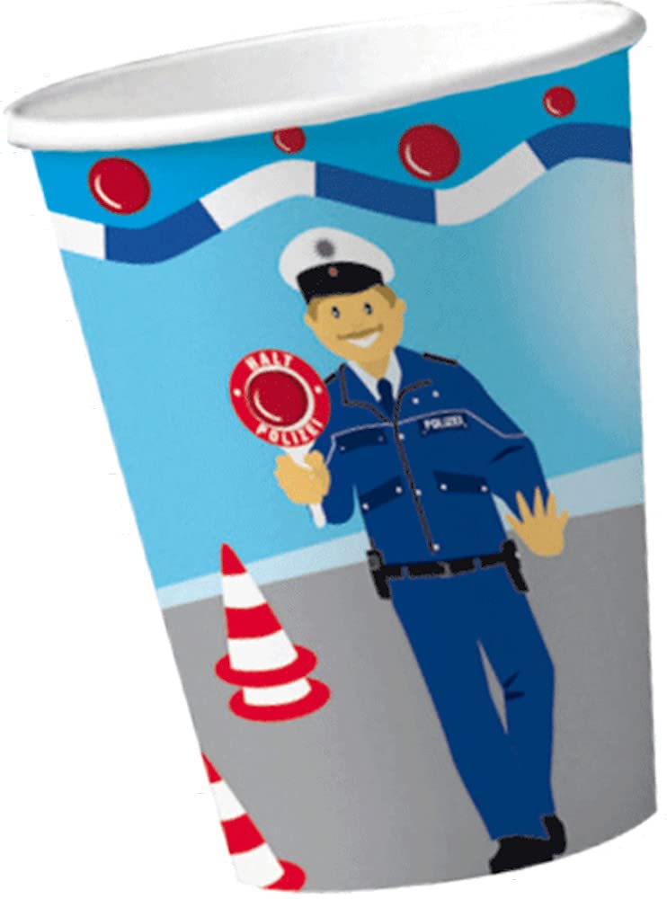 HHO Polizei Party-Set 52tlg. für 16 Kinder : Teller Becher Servietten