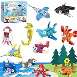 BRUKUSUR 12 Pièces Mini Blocs de Construction Animaux Marins - Jouet...