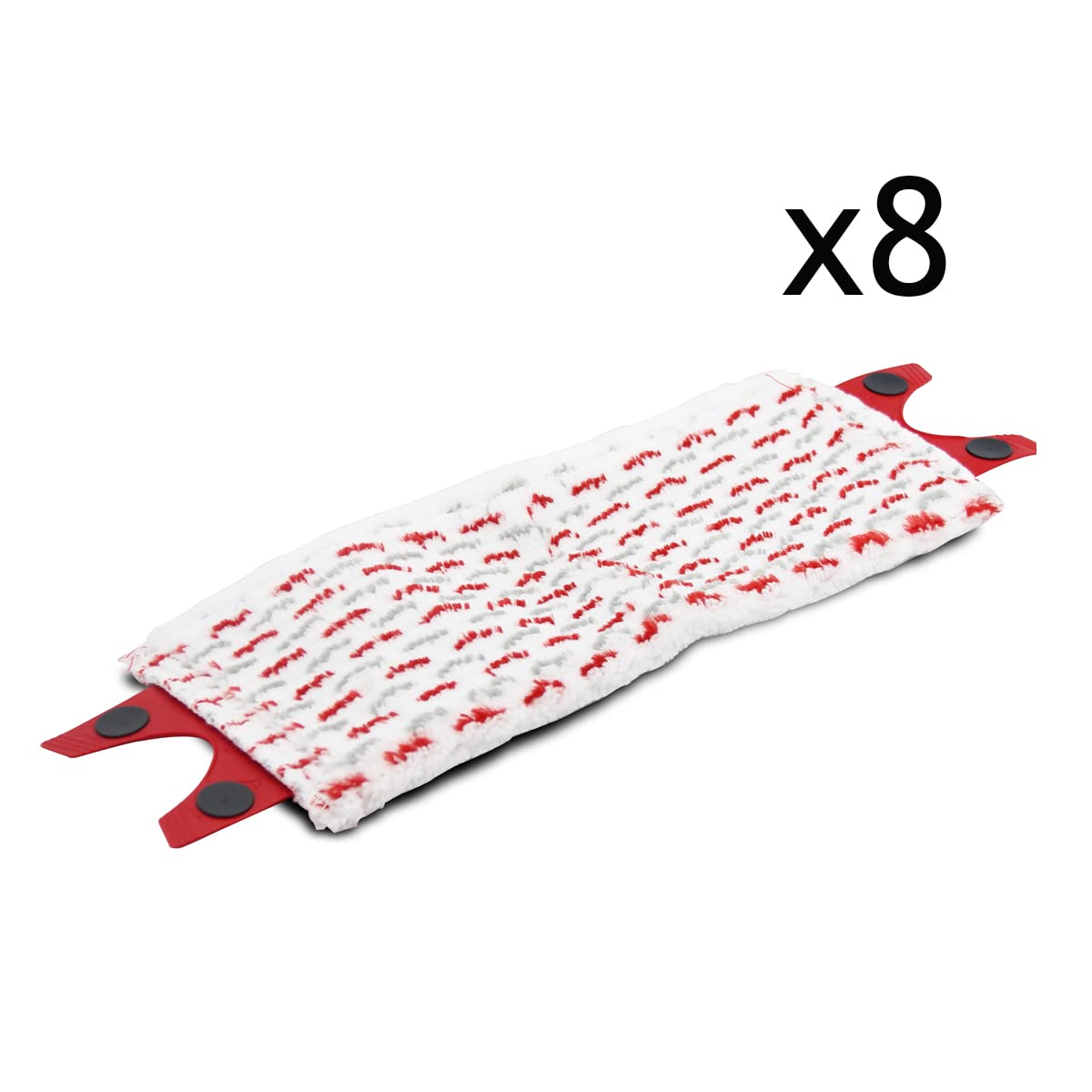 Lot de 8 Recharge pour Balai à Plat, Housse pour Balai Vapeur, Rechange de Nettoyage en Microfibre - Longueur 45 x Profondeur 15 cm