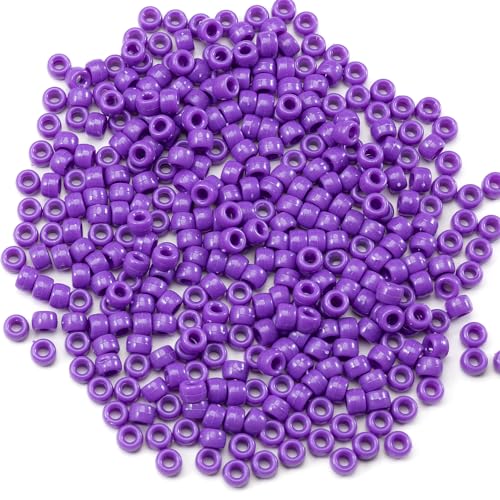 Image of Gxueshan 1000 Pcs Acrylic Pony Beads 6x9mm Bulk for Bracelet Necklace Jewelry Making Earring Hair Braiding