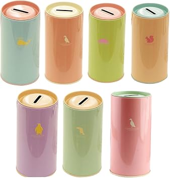 ARTIBETTER Money Saving Box Piggy Bank Pen Holder with Cute Cartoon Pattern Small Coin Jar 5.51X2.95X2.95 Inch for Home Office Desk Decoration
