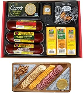 Wisconsin's Best & Wisconsin Cheese Company's -Ultimate Gift Basket,100% Wisconsin Cheese, Crackers, Summer Sausage, Gourmet Pretzel’s & Mustard.