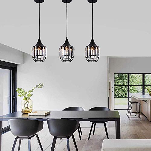 Lámpara de comedor moderna nórdica con iluminación progresiva y diseño de cristal 3