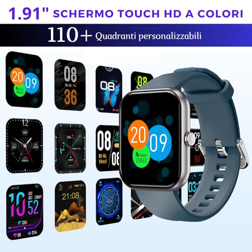 Smartwatch compatible Android et iOS avec grand écran tactile 1.91" pour notifications - 4