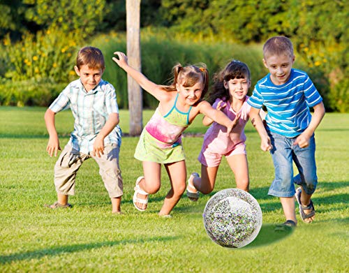 5 Pack Sequins Beach Ball Jumbo Pool Toys Balls Giant Confetti Glitters Inflatable Clear Beach Ball Swimming Pool Water Beach Toys Outdoor Summer Party Favors For Kids Adults (24"-2 Pieces,16"-3 Pcs) #TOP6