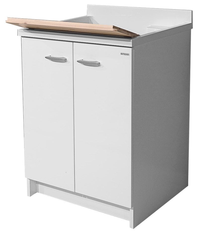 Mobili Lavatoi Montegrappa Mobile Lavatoio 60x60x85cm 2 Ante ASSE in Legno Marella Bianco