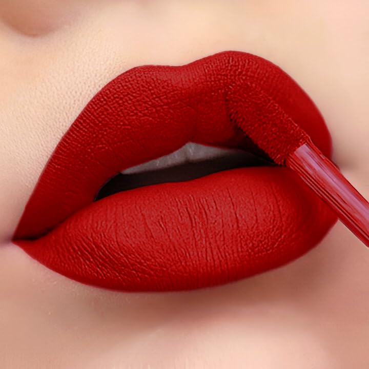 Image of Beautiful Color Matte Liquid Lipstick, Long Lasting & Waterproof 5ml (RED SHADE2)