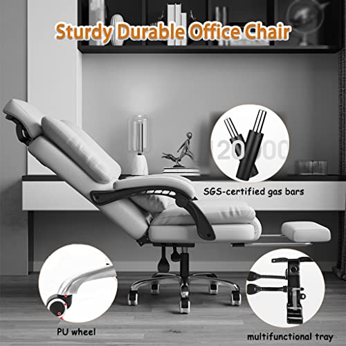 Chaise d'ordinateur pivotant blanche pour bureau à la maison - 5