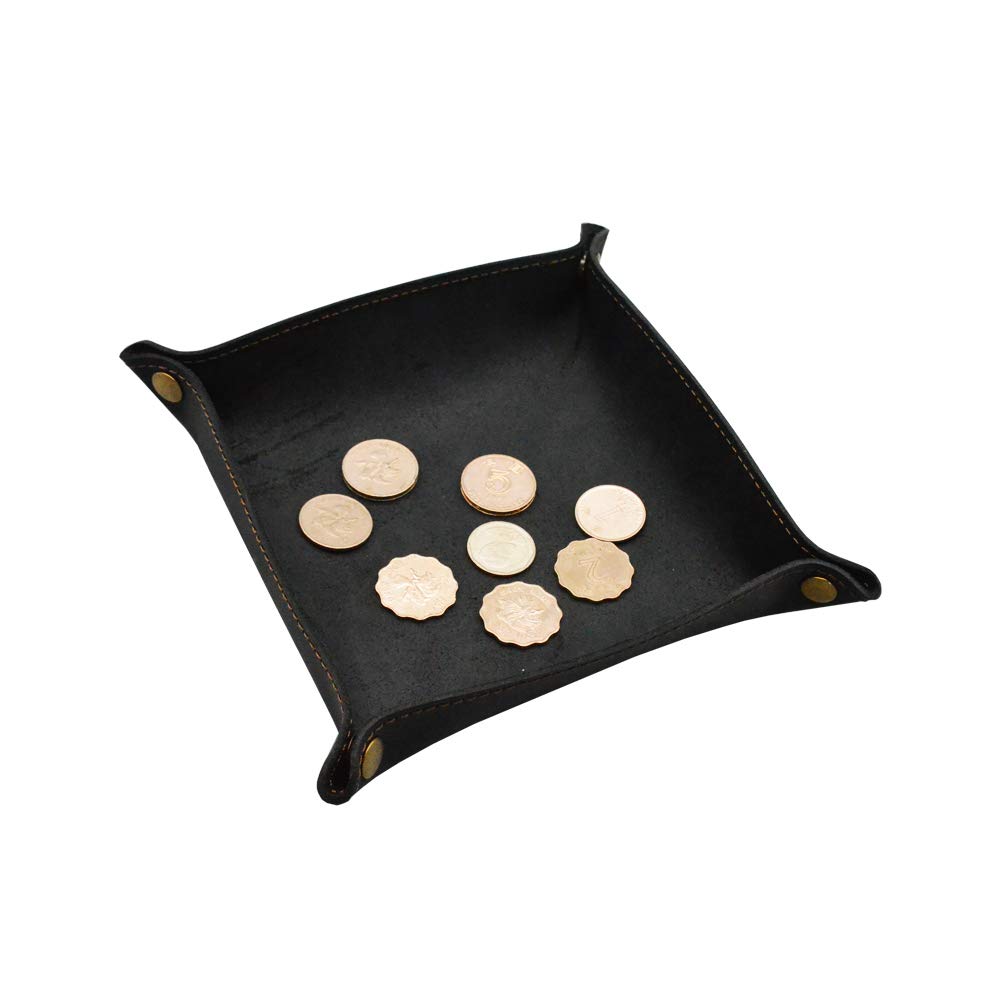 Valet Tray for Men, Leather Coin Tray Jewelry Catchall Tray Desktop Storage Organiser- Beside Trinket Vanity Tray for Key, Phone, Watches, Coins