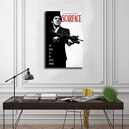 Pacino Scarface 1983 Poster Classic Poster Canvas Poster Wall Art Decor Print Picture Paintings For Living Room Bedroom Decoration Unframe-Style 12X18Inch(30X45Cm) #TOP2