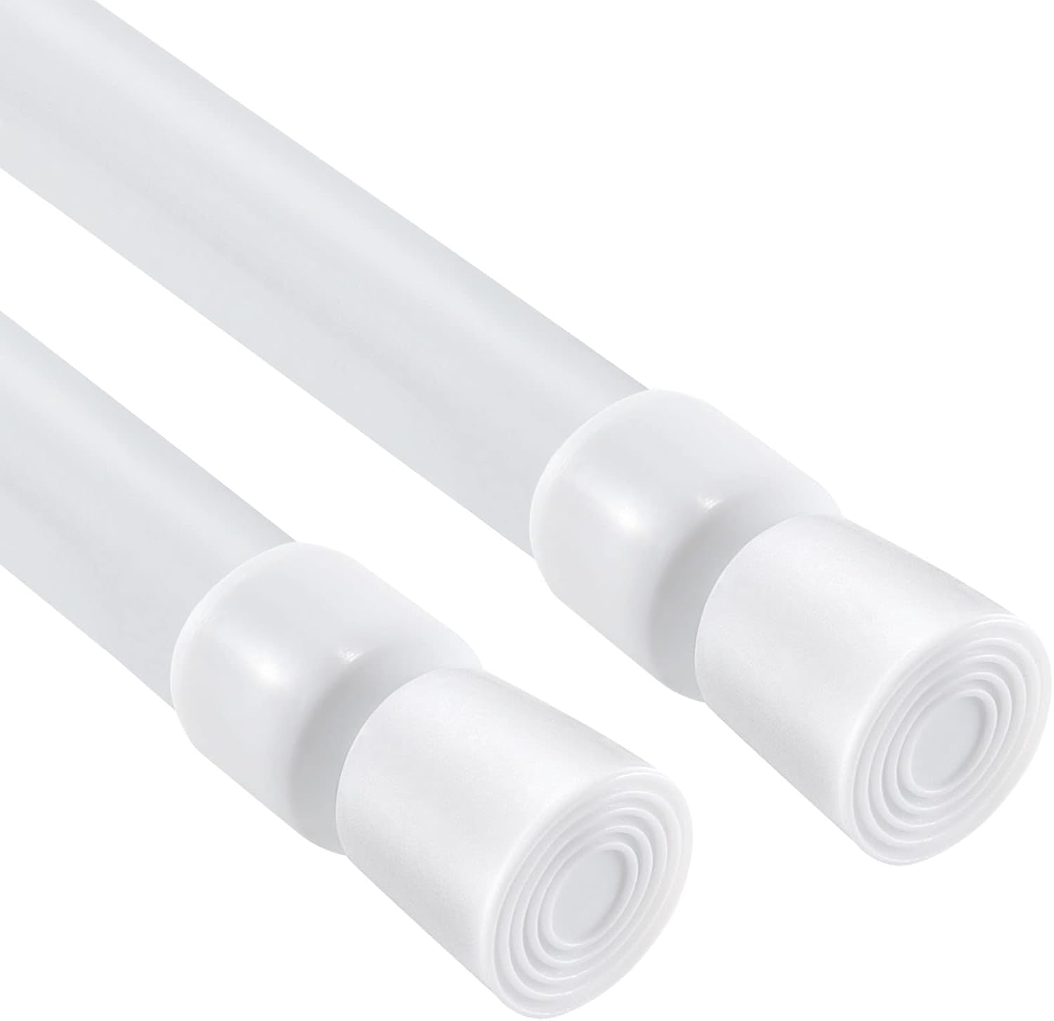 YYWL&HP Spring Tension Curtain Rod White 2Pack Adjustable Length 53-98 Inch, Diameter 0.86 Inch, Self-Extending Adjustable Length Hanging on Windows,Doors(WHITE)