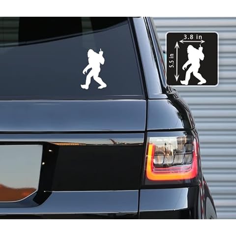 Printbeat Big Foot Middle Finger Vinyl Decals Stickers for Cars, Van, Trucks, Laptop (White, 5.5" x 3.8") Cover