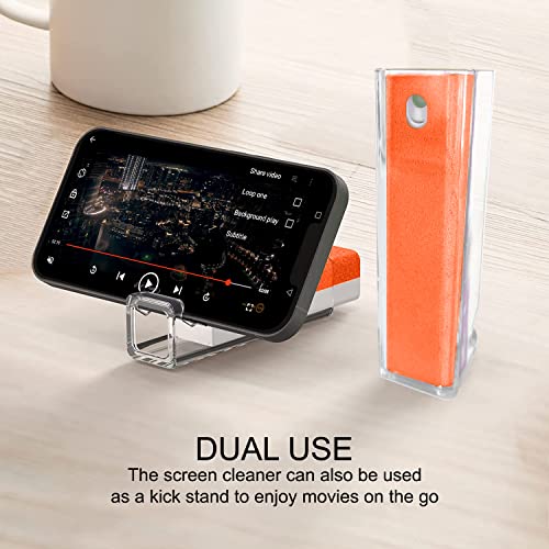 2 Acuvar All In One Screen Cleaning Sprays With Microfiber And Phone Stand. Cleans And Removes Oil And Dirt From Smartphones, Tablets, Lcd, Led Laptop, Tv Screens, And More (Orange) #TOP1
