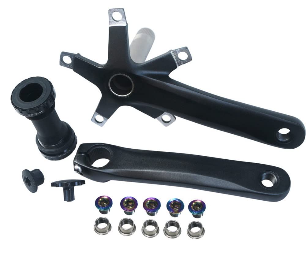 Guarnitura Mtb Crankset della bici da strada BCD 130mm. Crankset della bicicletta MTB 152mm 165mm 170mm Bracci a manovella for biciclette in lega di alluminio parti in lega di biciclette 42t Guarnitur