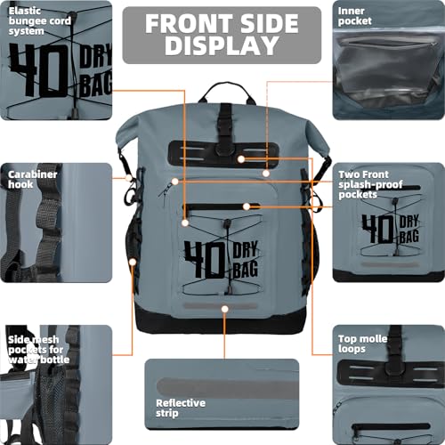 Image of MORXPLOR Dry Bag Waterproof,5L /10L /20L /30L /40L /55L Roll Top Dry Bag Backpack with WaterProof Phone Case for Swim,Kayak