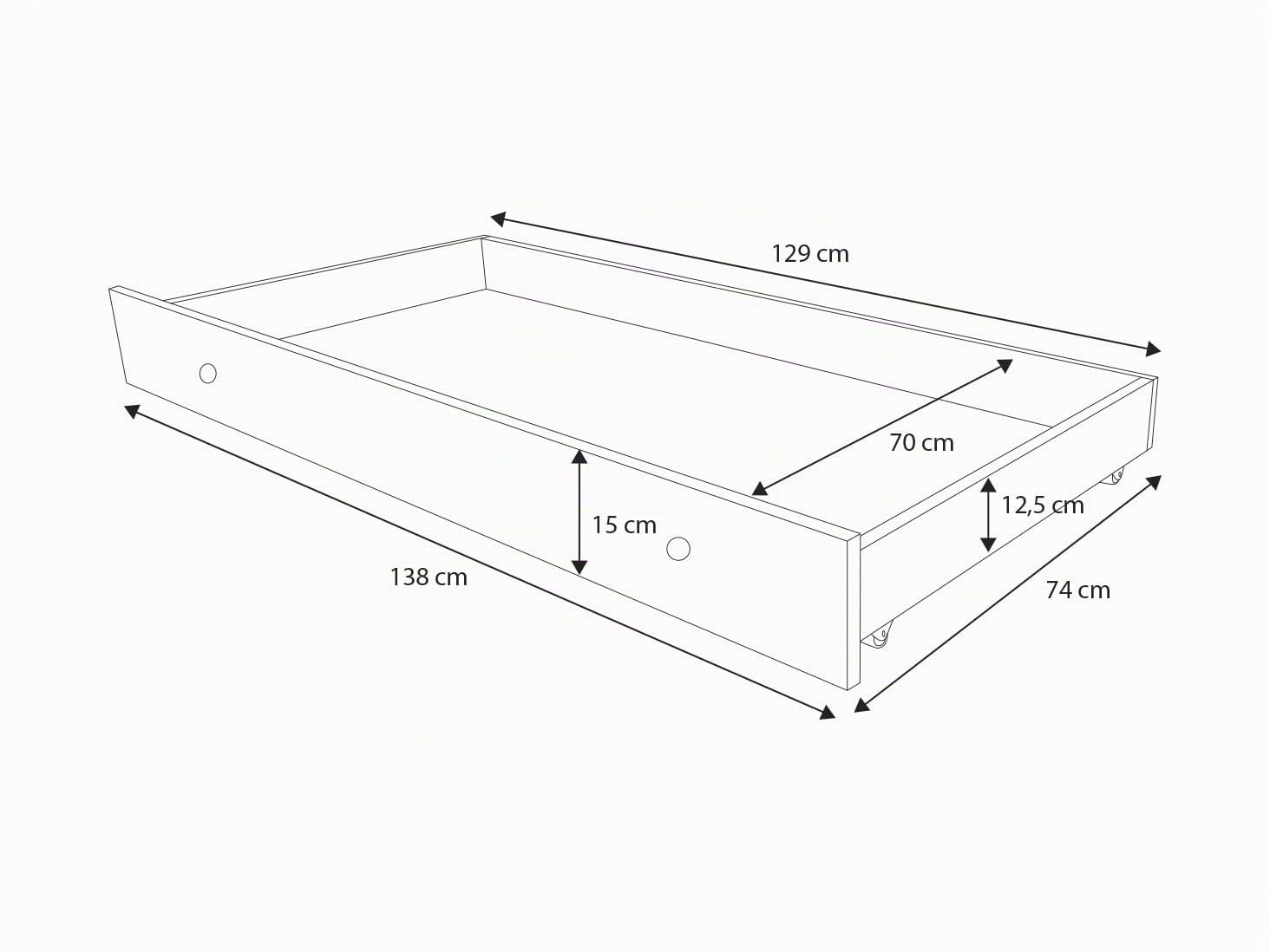 Kobi Cuna MAX | 140 x 70 | con cajón, colchón, Estructura, Cama para una niña y un niño | para habitación Infantil | (140 x 70)