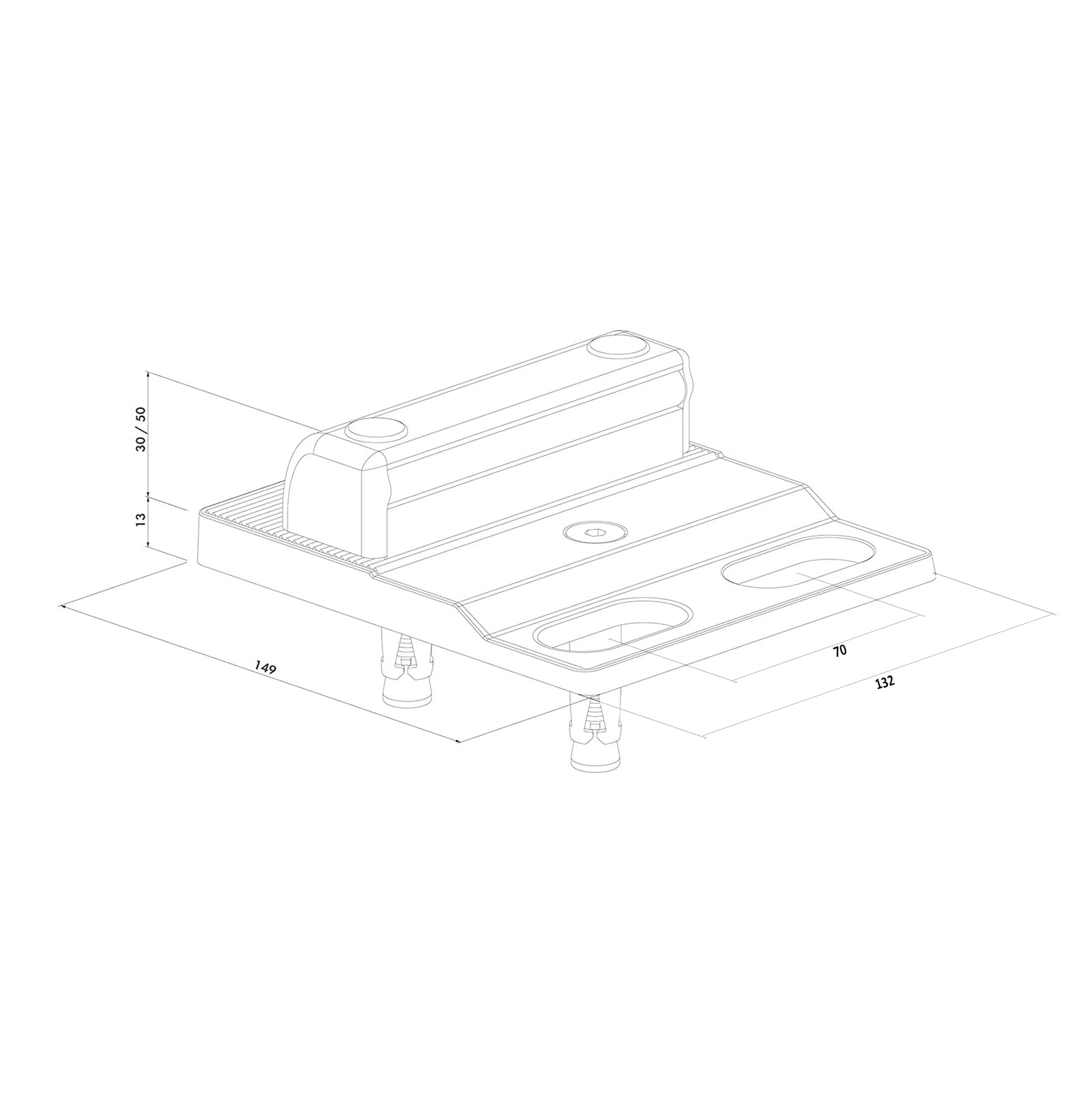 LOCINOX Bodenanschlag SABO zum Aufschrauben für Doppelflügeltore, geeignet für Aufschraub-Bodenriegel bis Ø 20 mm, Höhen- und Tiefenverstellbar, schwarz eloxierte Aluminiumplatte RAL 9005