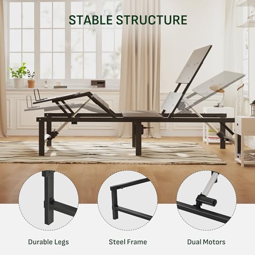 Image of Softa Split King Adjustable Bed Frame, Zero Gravity, Independent Head & Foot Incline, Wireless Remote, Memory Position, 900 Lbs Heavy Duty, USB Ports, LED Night Light, Anti-Snore, Electric Bed Base